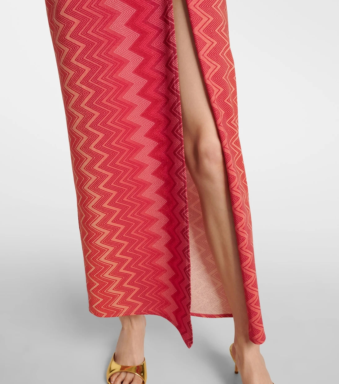 Missoni - فستان ميدي مزين بالشيفرون اللامع