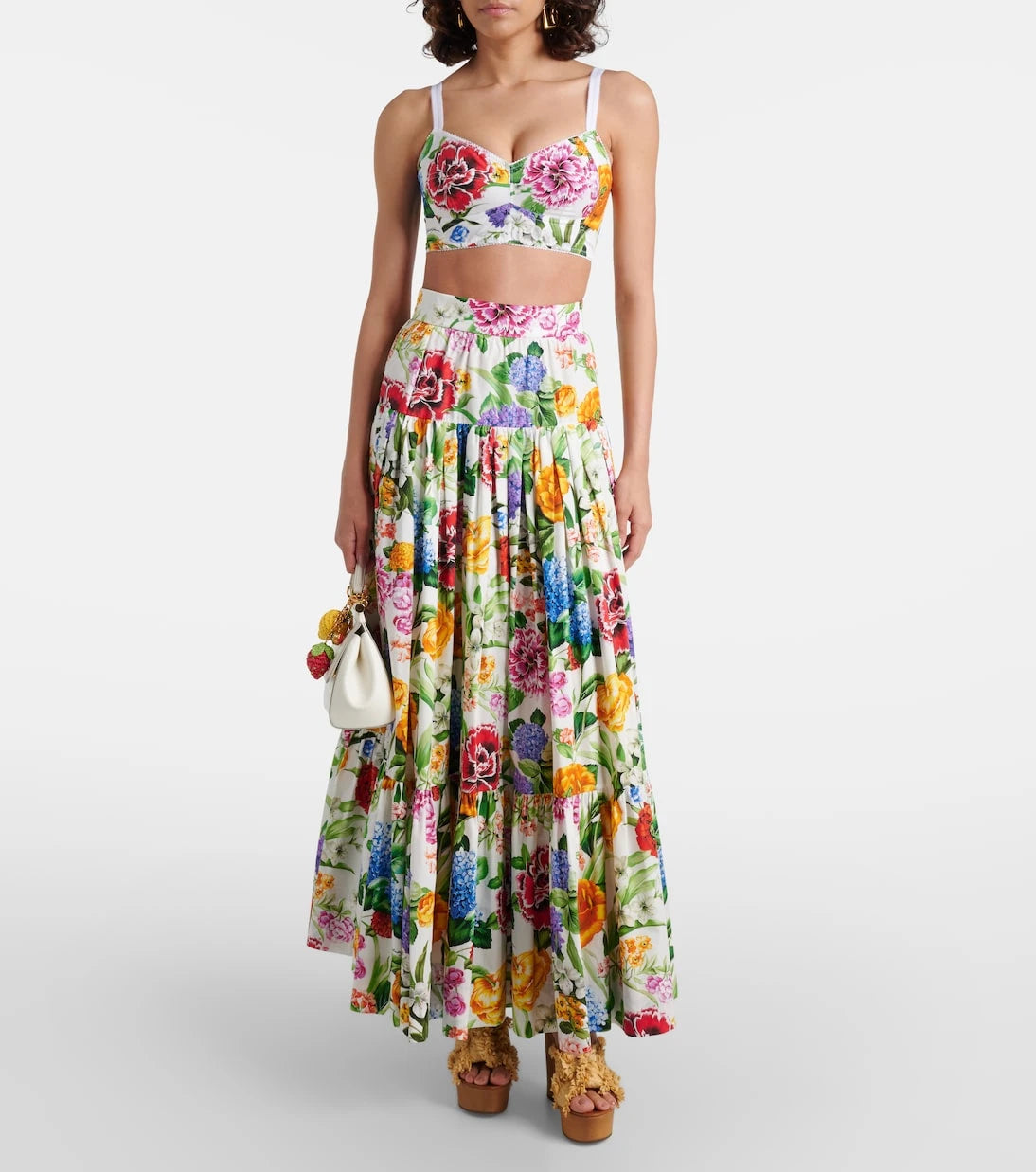 Dolce&Gabbana - حذاء مفتوح بكعب سميك وتأثير الرافيا