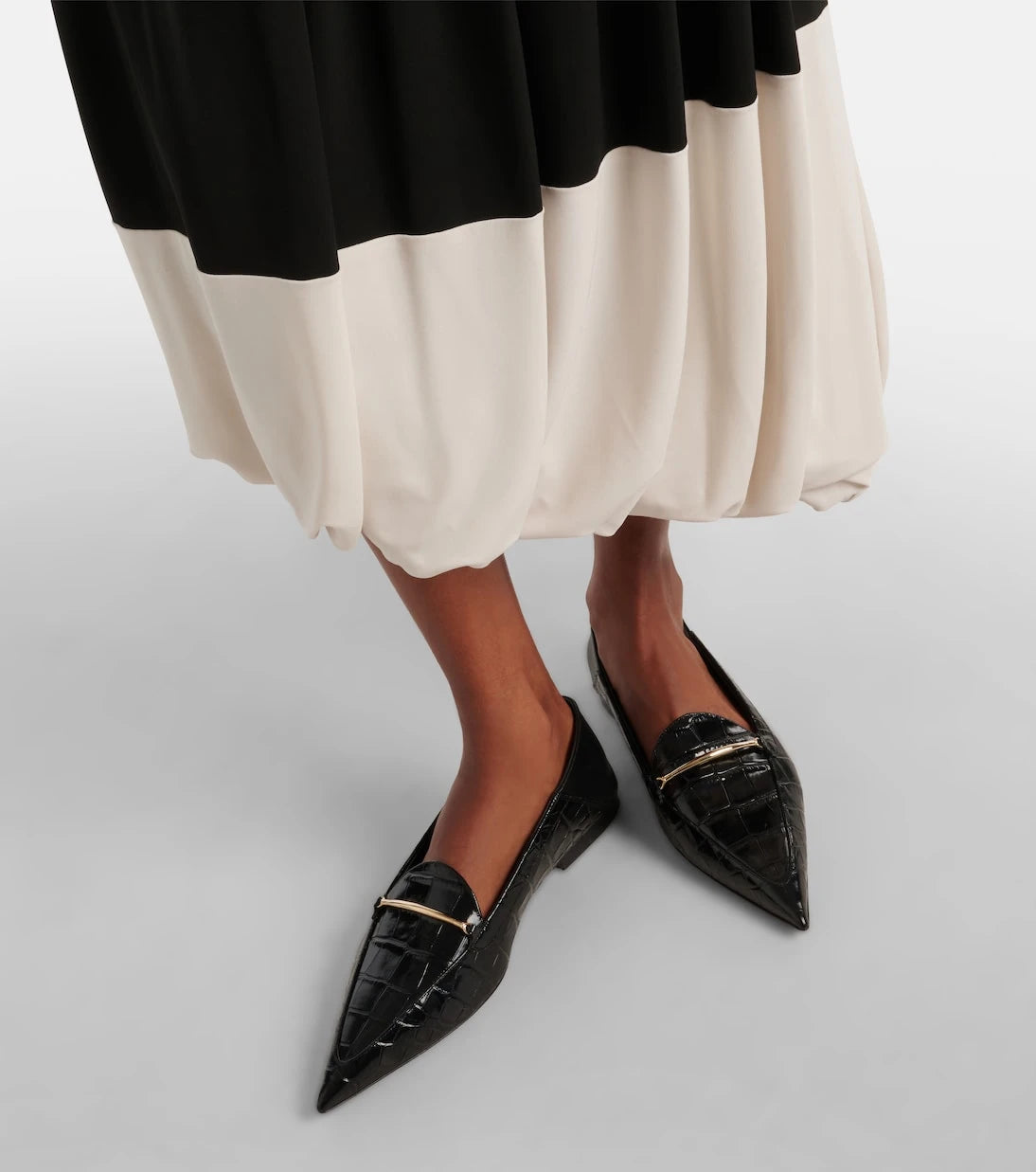 Victoria Beckham - Morsetto croc-effect leather loafers