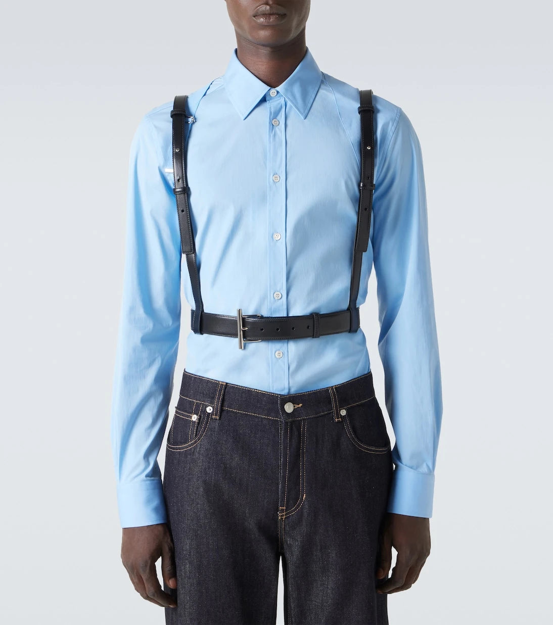 McQueen - T-Bar Harness leather belt