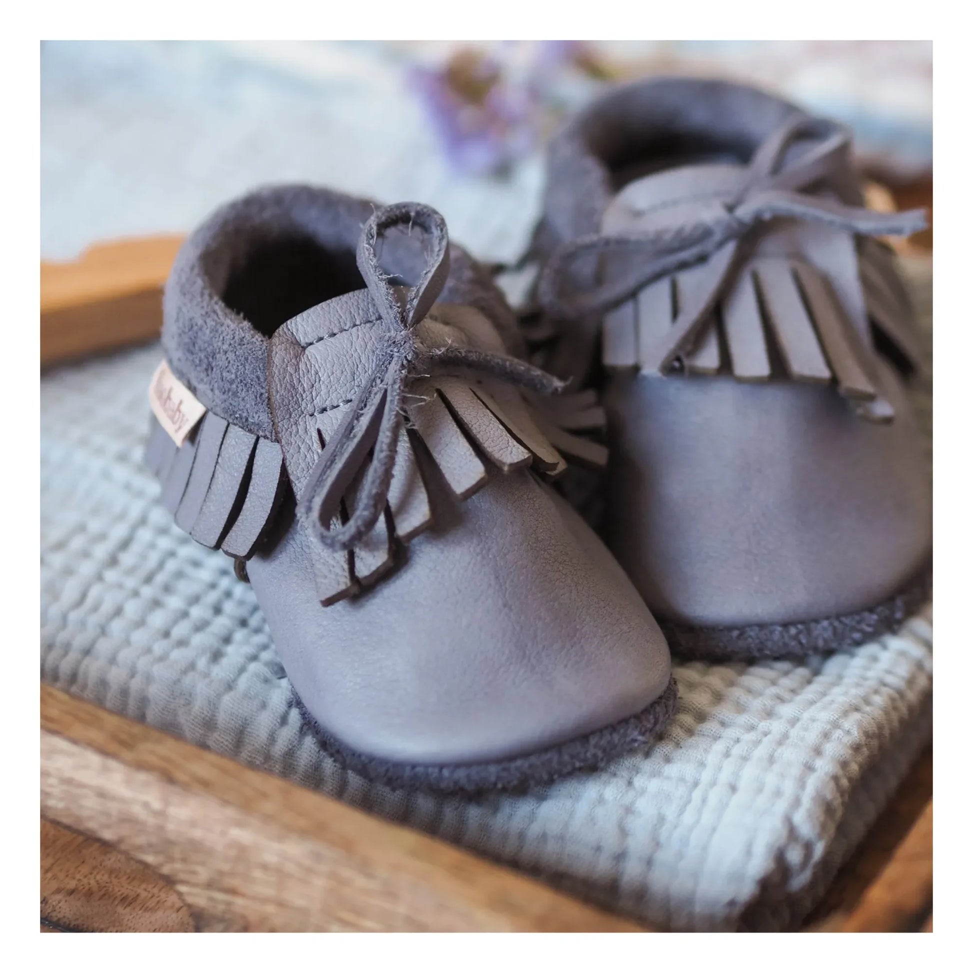 Baobaby - Fringed slippers | Grey