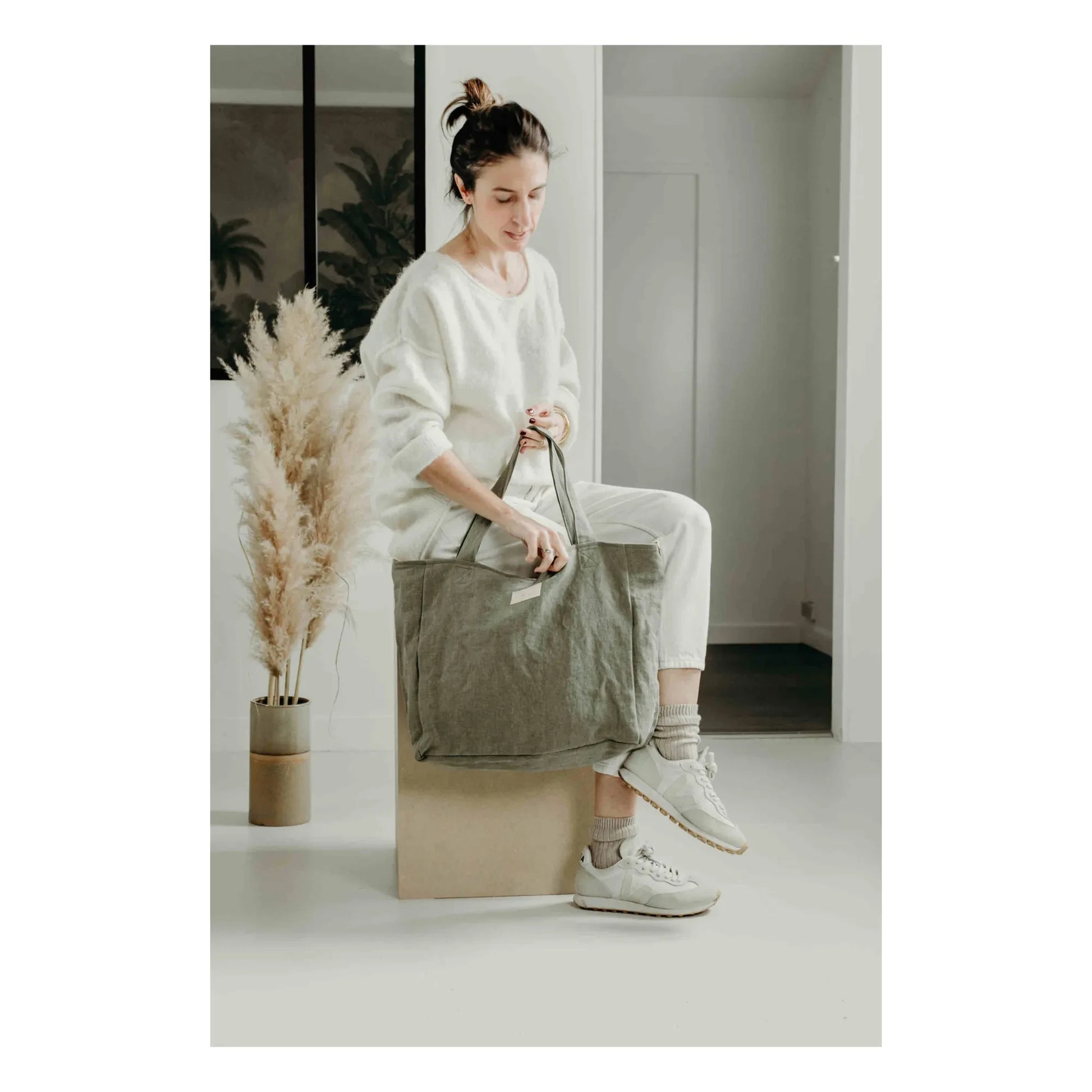 Adorna - Isia Linen Changing Bag | Khaki