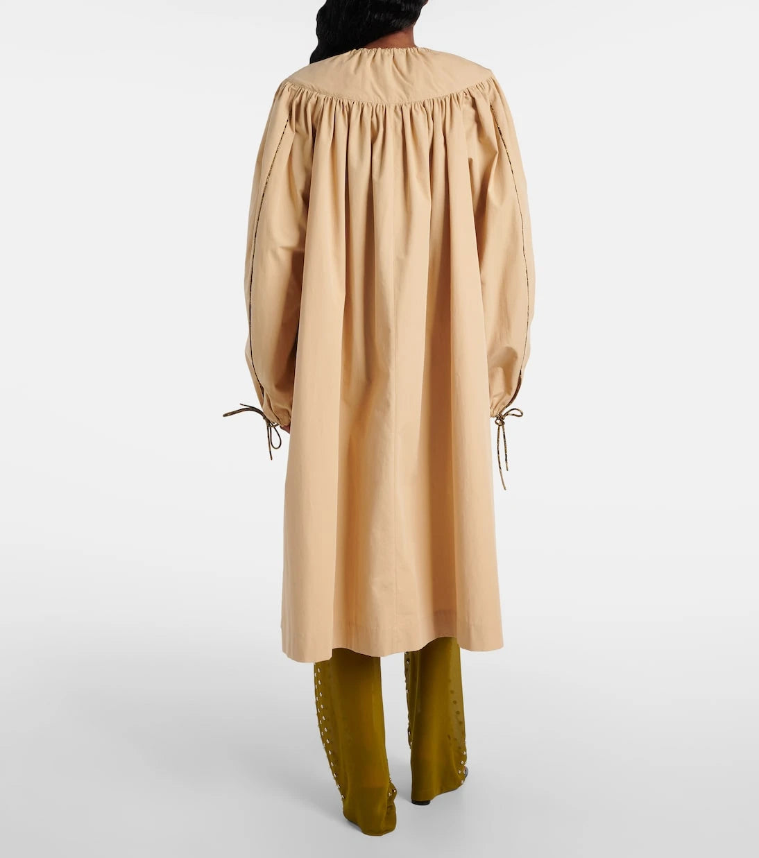 Dries Van Noten - Gathered cotton poplin coat