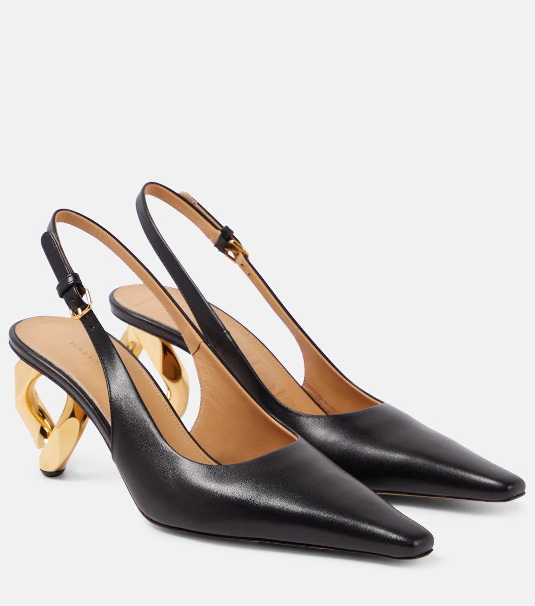 JW Anderson - Chain Heel leather slingback pumps