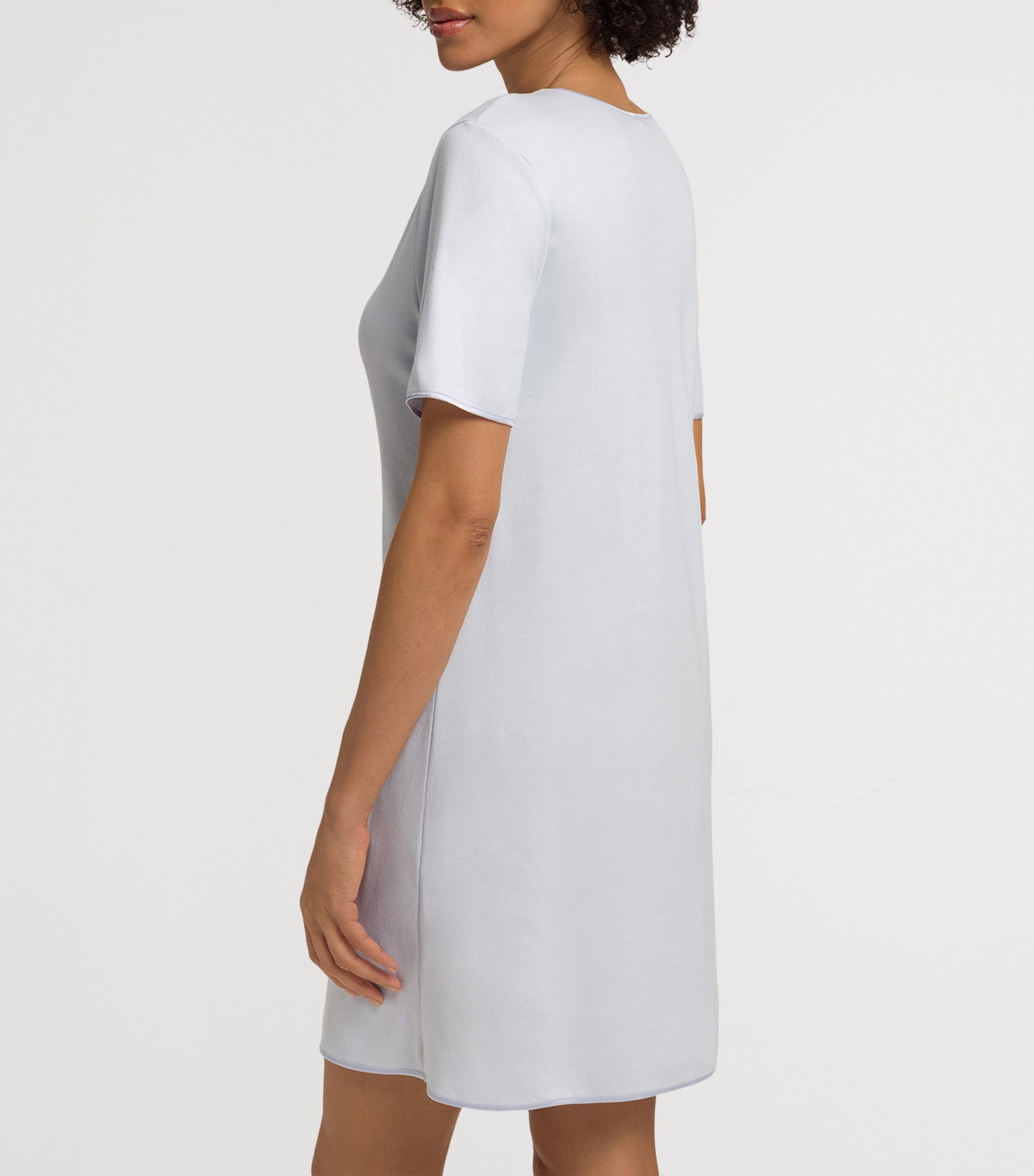Cotton Short-Sleeve Nightdress POWDER BLUE