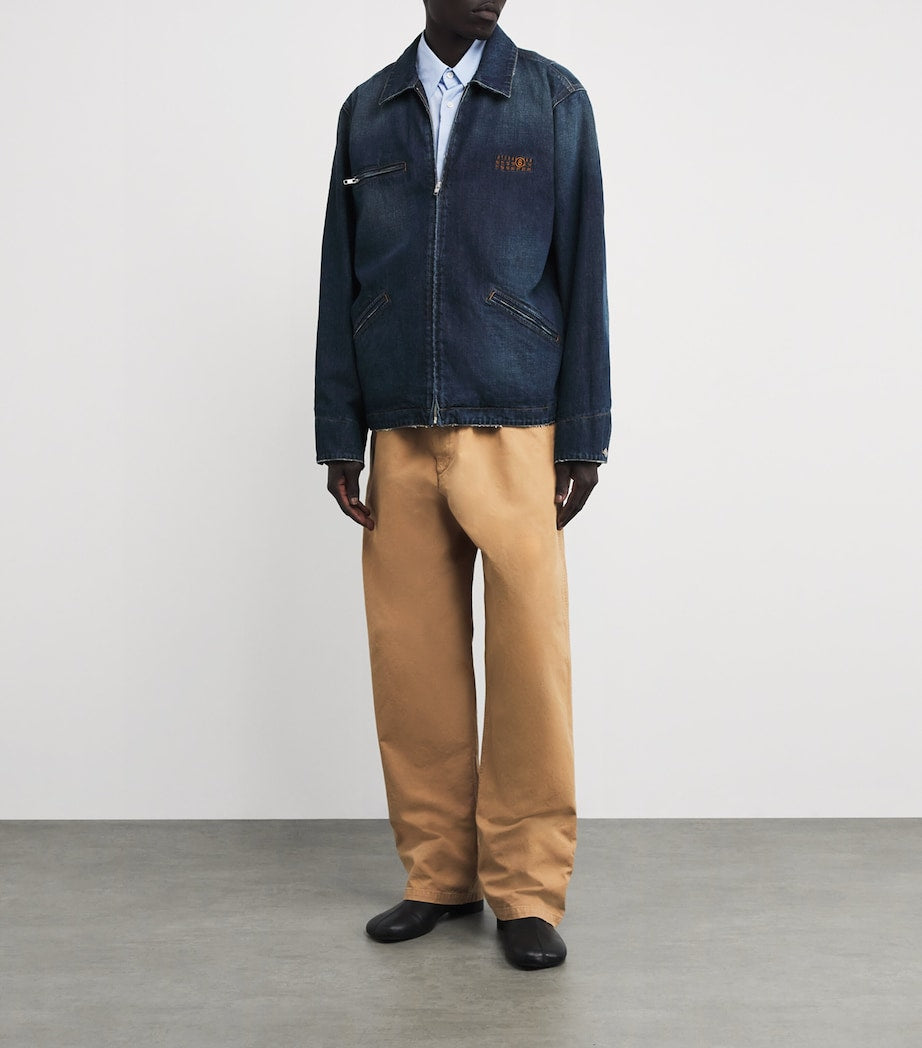 Maison Margiela Navy Logo Embroidery Denim Jacket