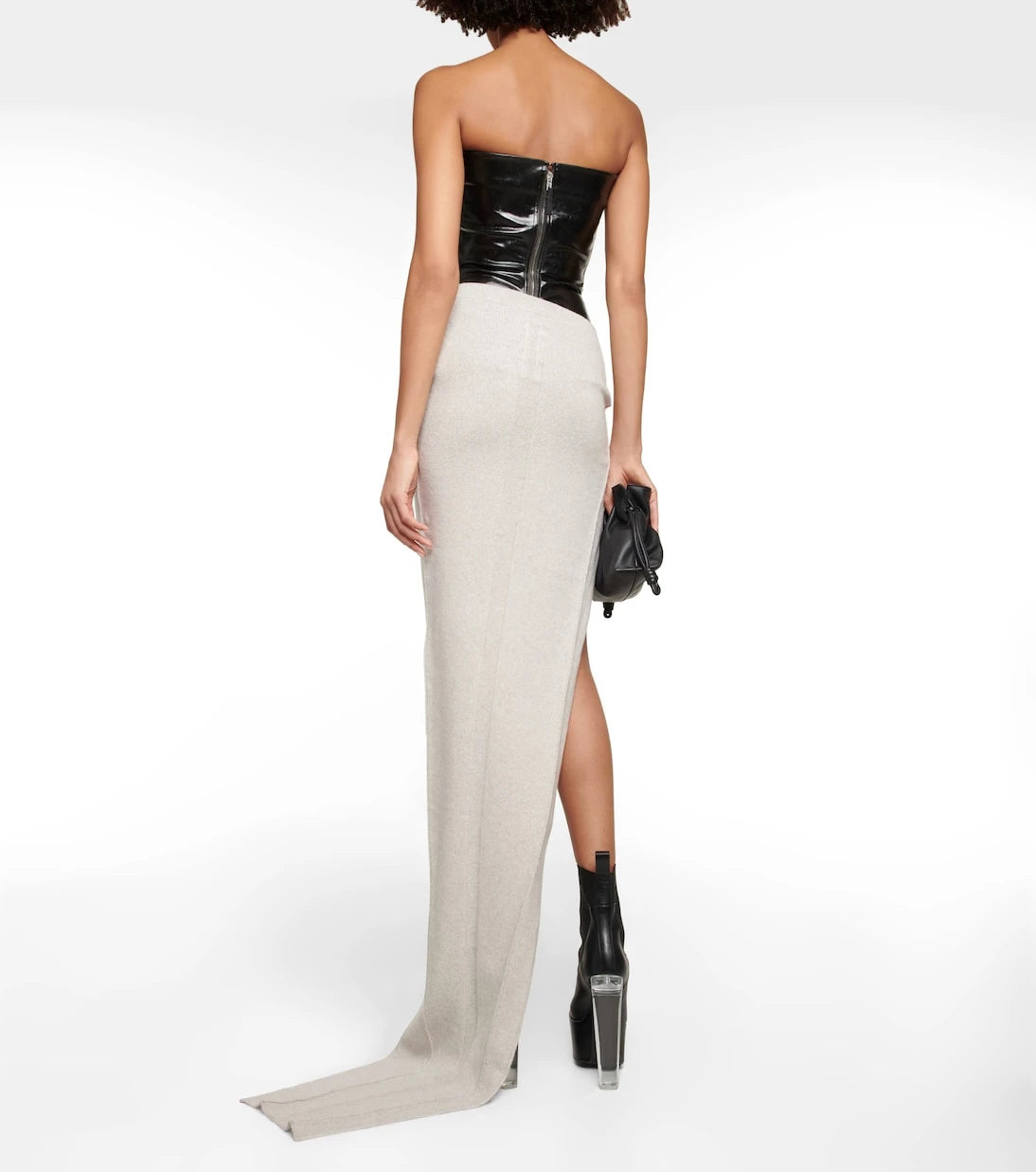 Rick Owens - Asymmetric cashmere and wool maxi skirt