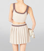 Miu Miu Neutral Cashmere Pleated Mini Skirt
