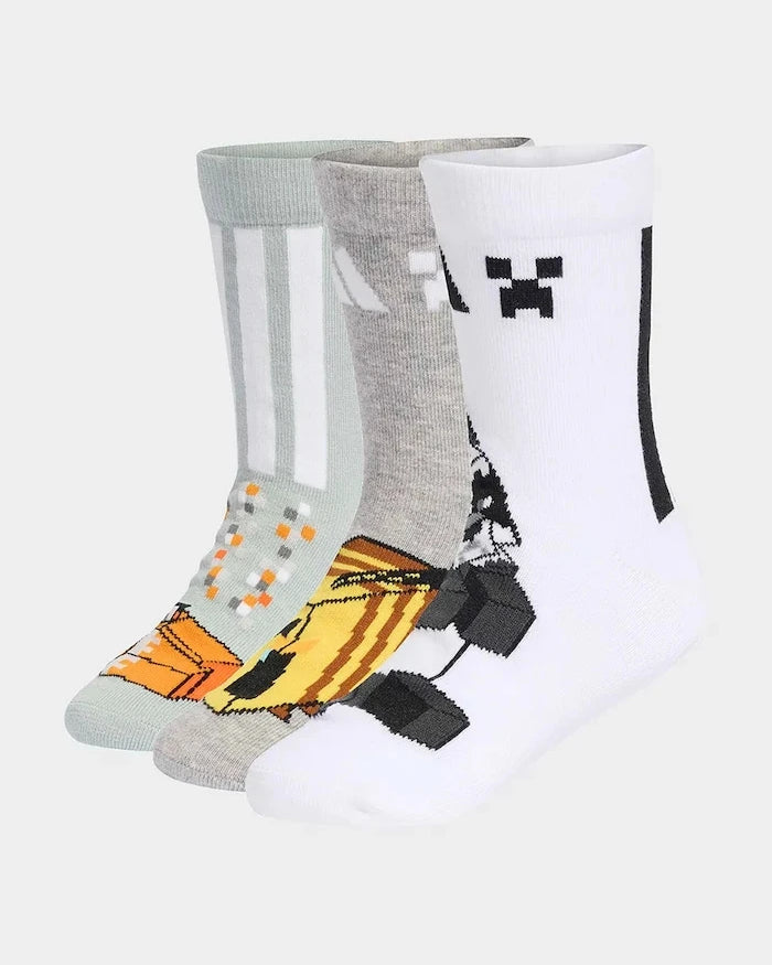 Pamuklu çocuk çorapları adidas Performance MINECRAFT (3 çift)