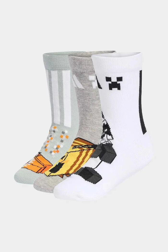 Детски чорапи с памук adidas Performance MINECRAFT (3 чифта)