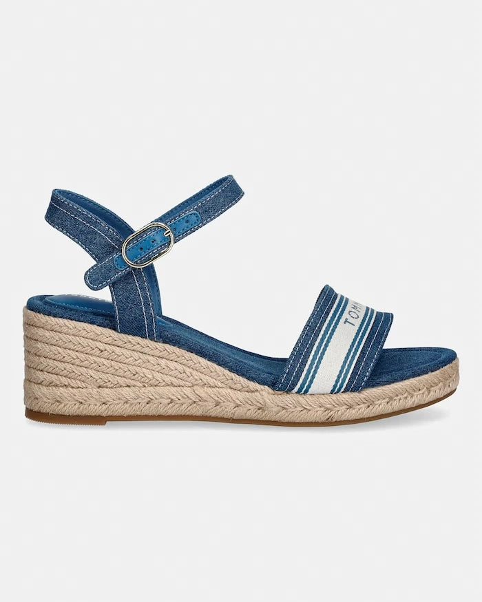 Tommy Hilfiger Platforma Sandalet Mid Wedge Espad Webbing