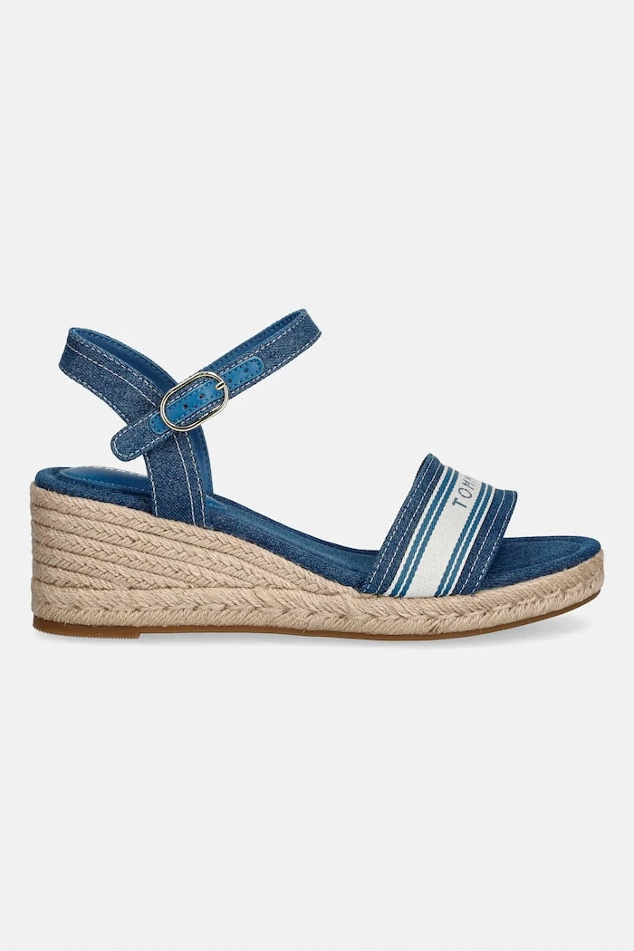 Tommy Hilfiger Platforma Sandalet Mid Wedge Espad Webbing