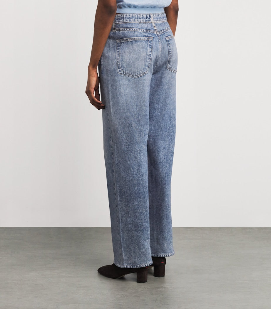 Rag & Bone Blue Miramar Low-Rise Wide-Leg Jeans