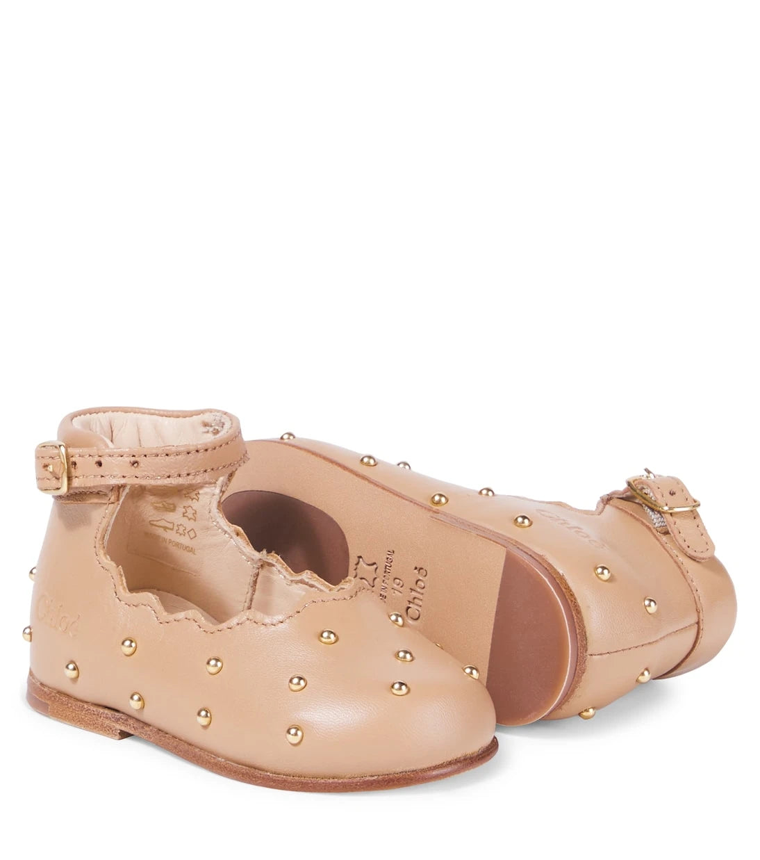 Chloé Kids - Baby studded leather ballet flats