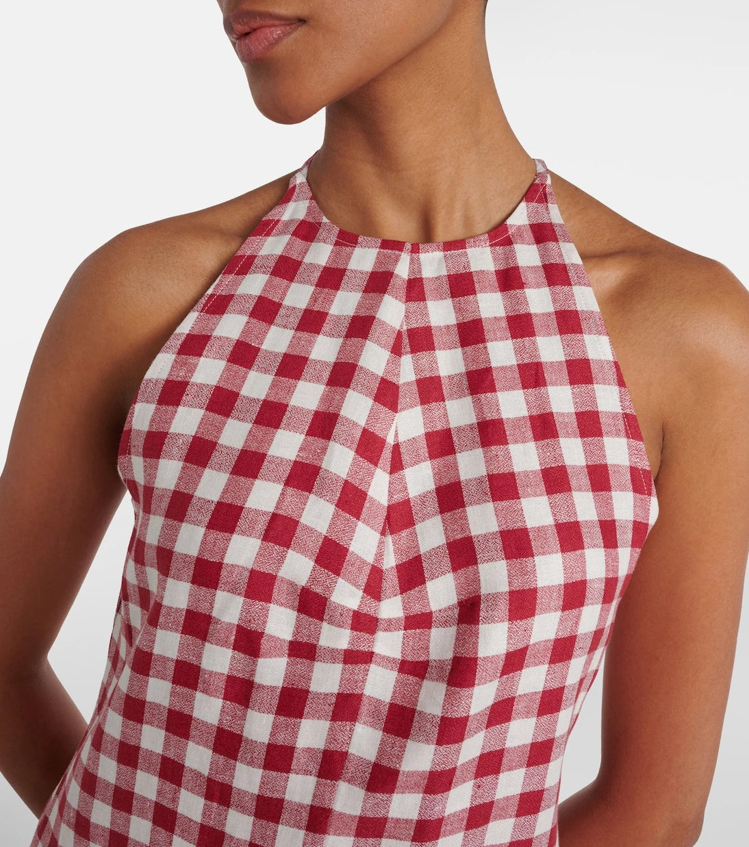 Asceno - Antiqua gingham linen minidress