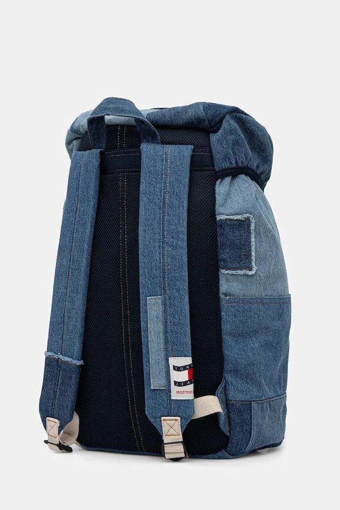 Tommy Jeans kabin bagajı için denim erkek seyahat sırt çantası
