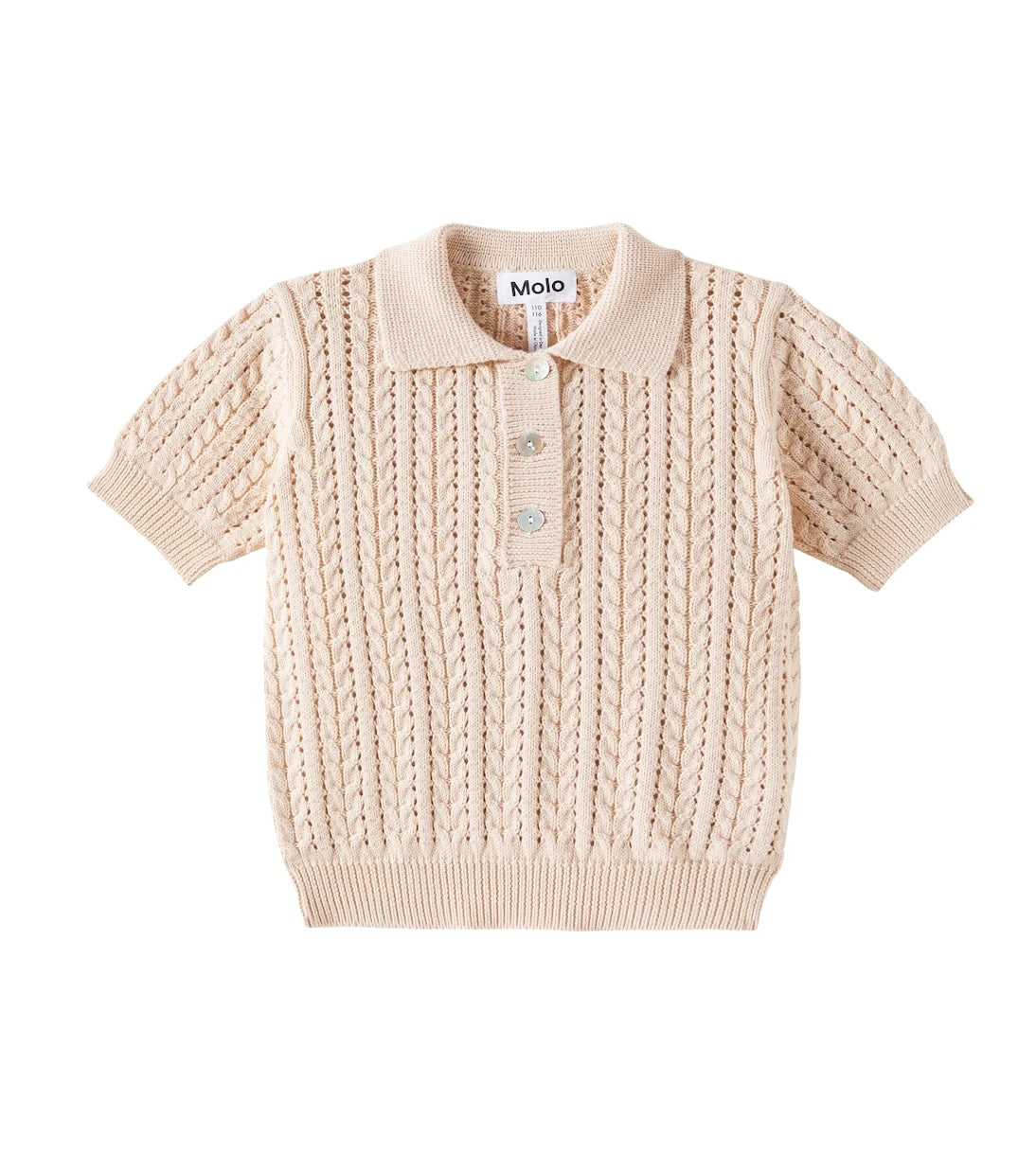 Molo - Gretel cable-knit cotton polo shirt