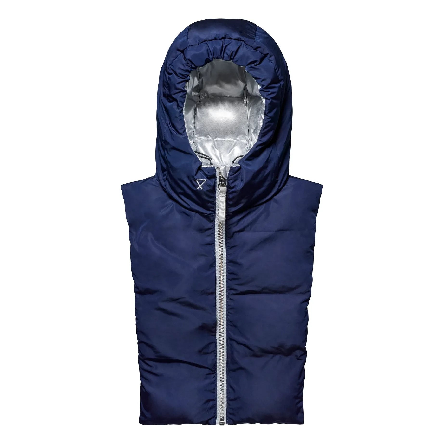 Fudoon - Metallic Reversible Doudoune Hoodie | Silver