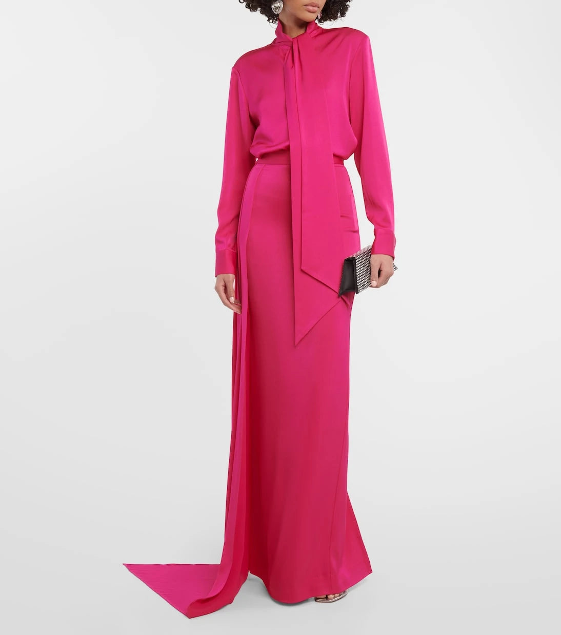 Alex Perry - Draped satin maxi skirt