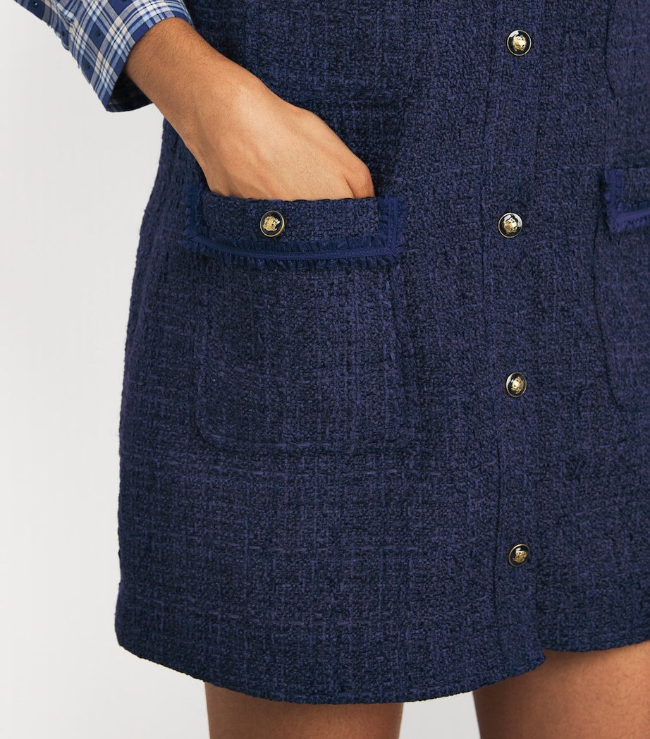 Tweed Mini Dress NAVY BLUE