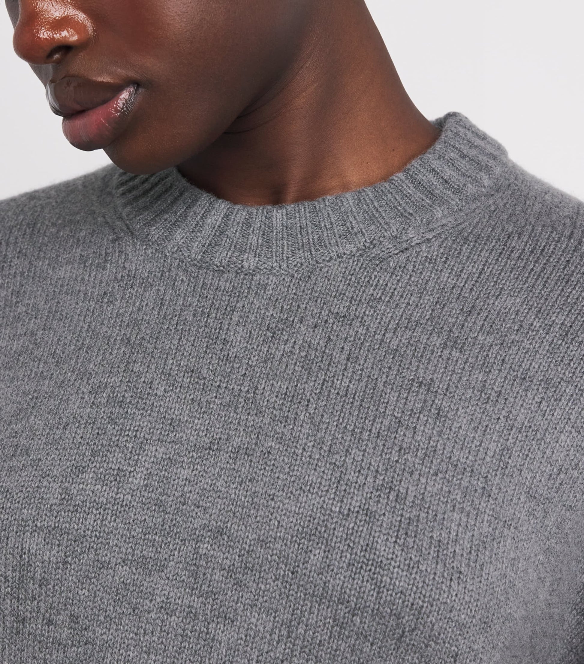 Skims Grey Oversized Cashmere Boyfriend Sweater
