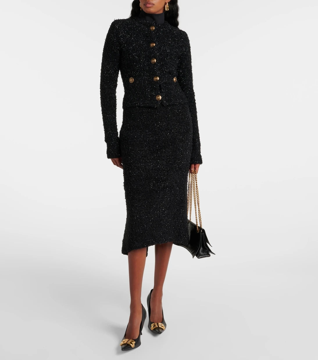 Balenciaga - Cropped cotton-blend tweed cardigan