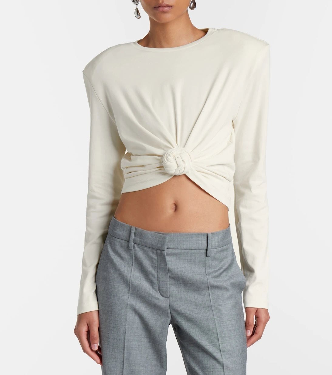 Magda Butrym - Cropped cotton-blend jersey top
