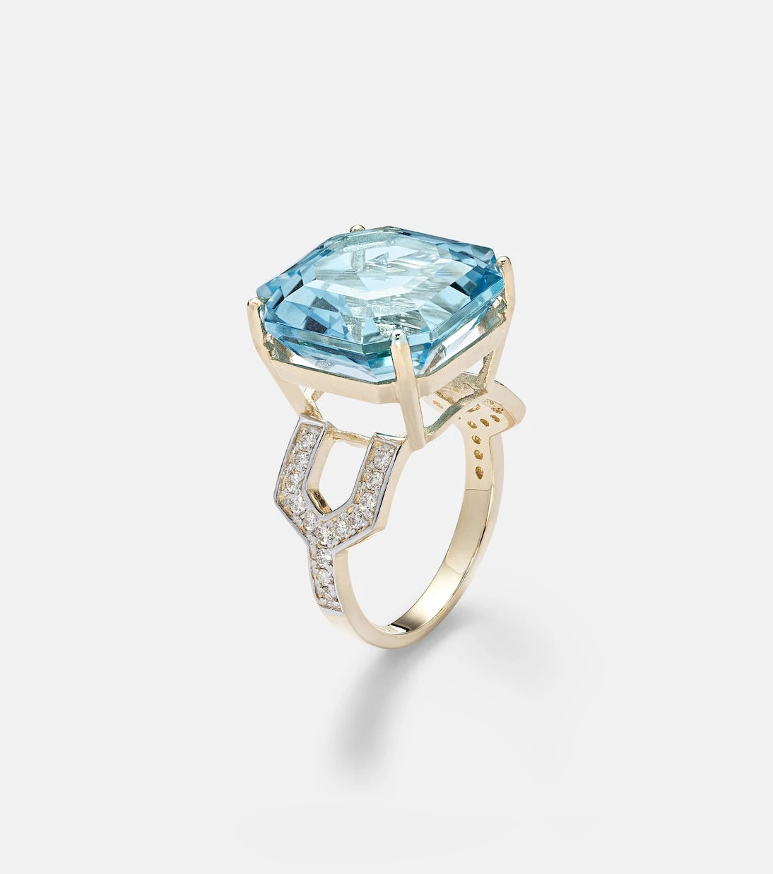 Mateo - 14kt gold ring with topaz and diamonds