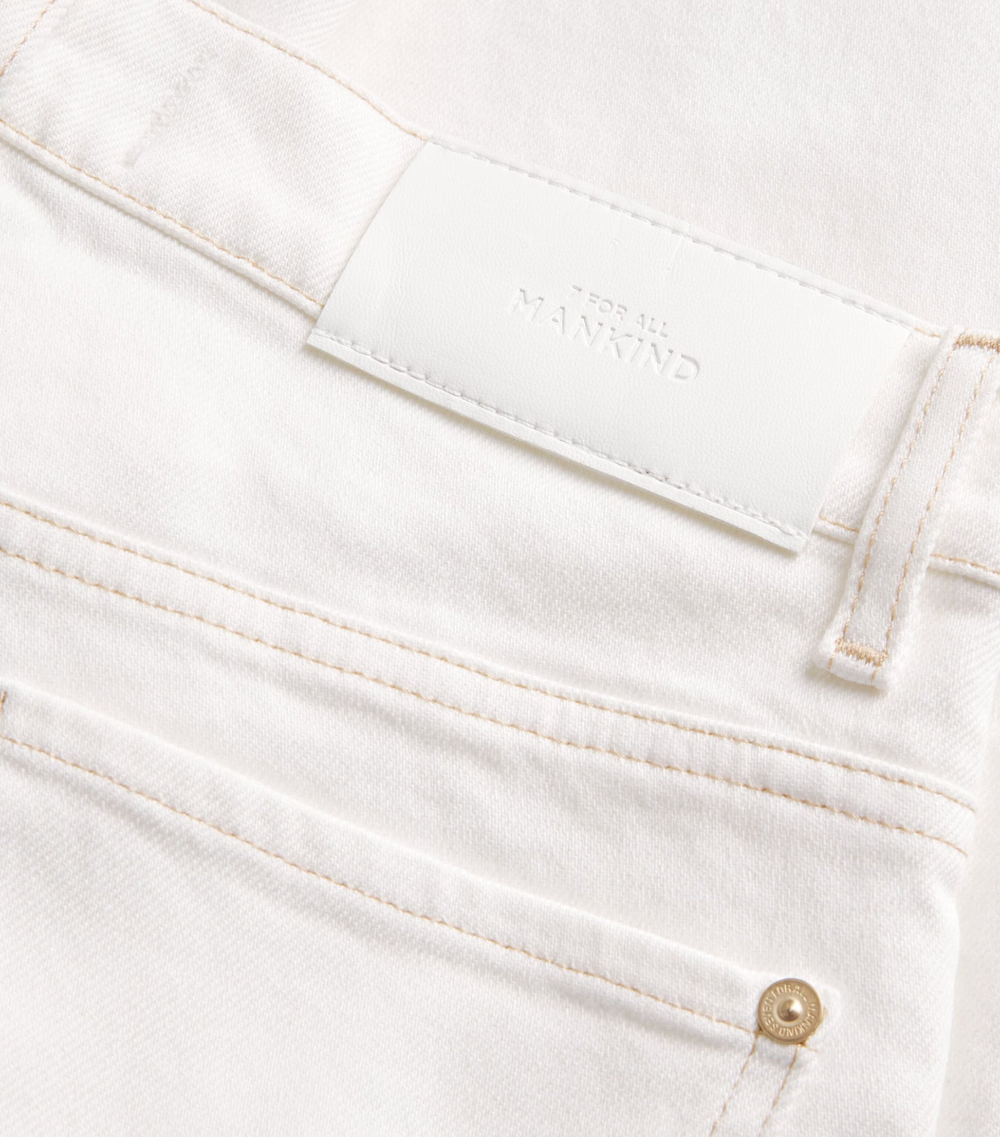 White Twisted Bonnie Barrel-Leg Jeans