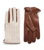 Leather Dual Gloves SABBIA E MORO