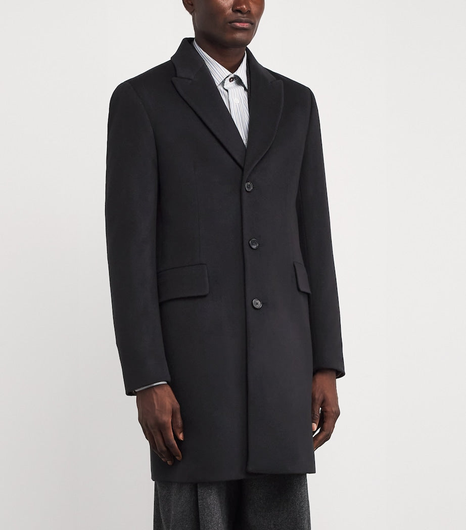 Paul Smith Blue Wool-Cashmere Overcoat