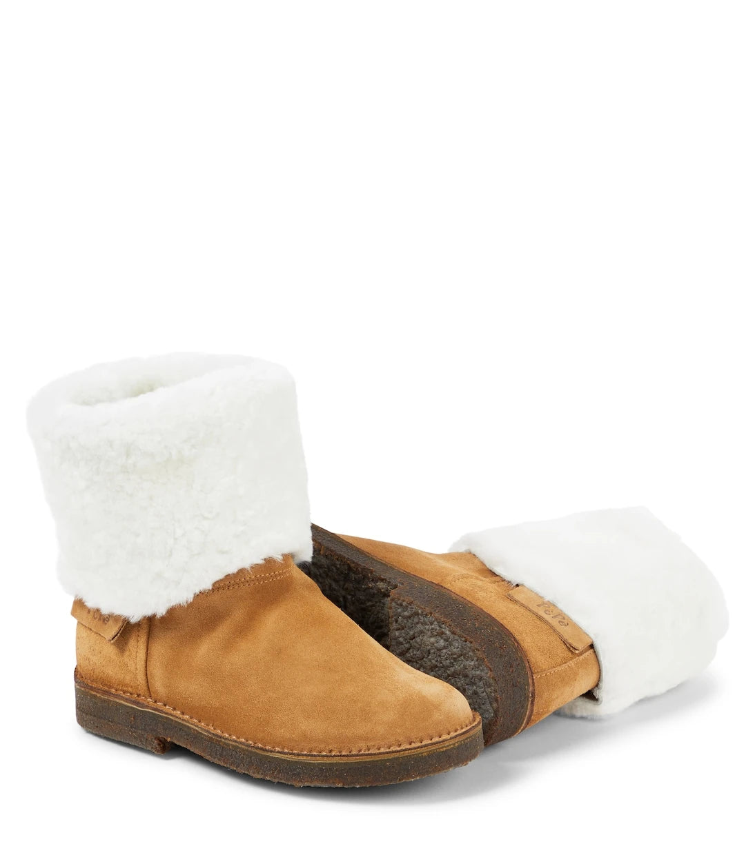 PèPè - Shearling-trimmed suede ankle boots