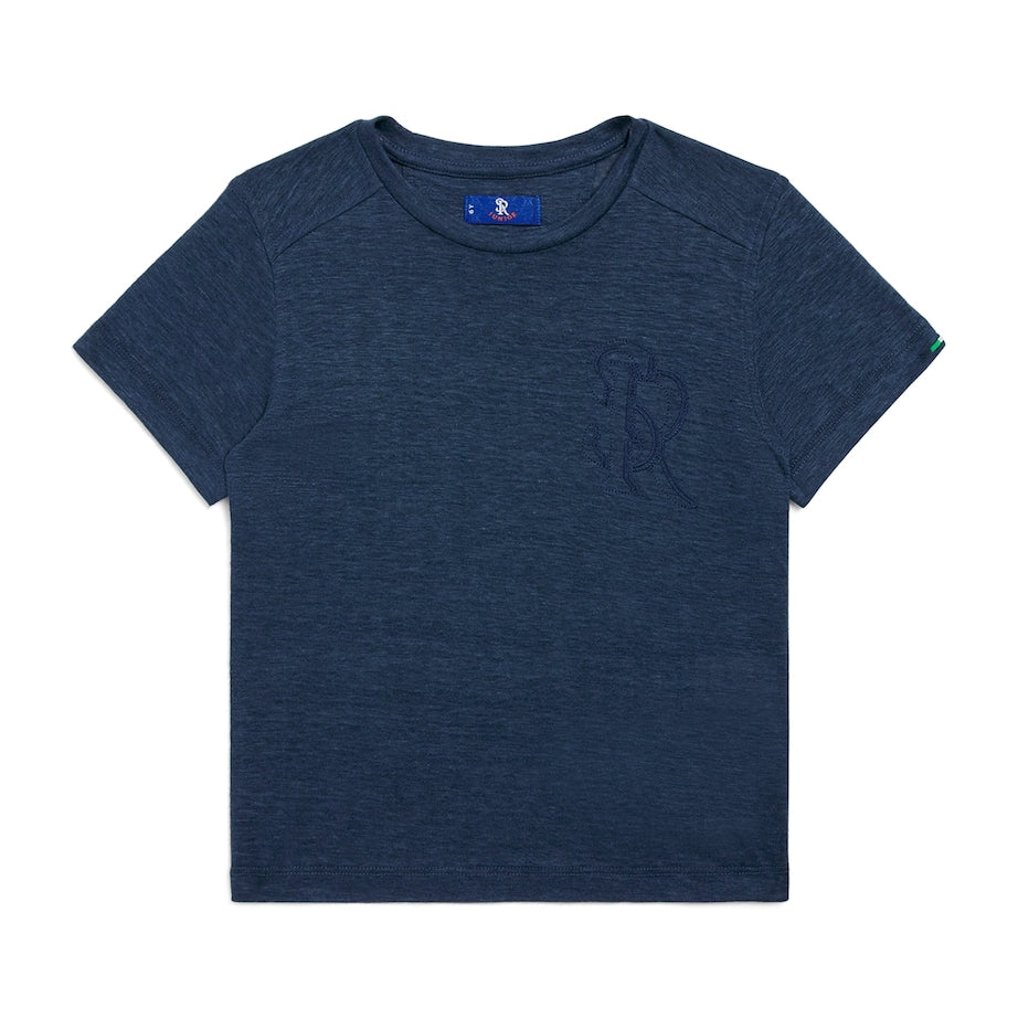 Stefano Ricci Kids Linen Embroidered Monogram T-Shirt (4-16 Years)