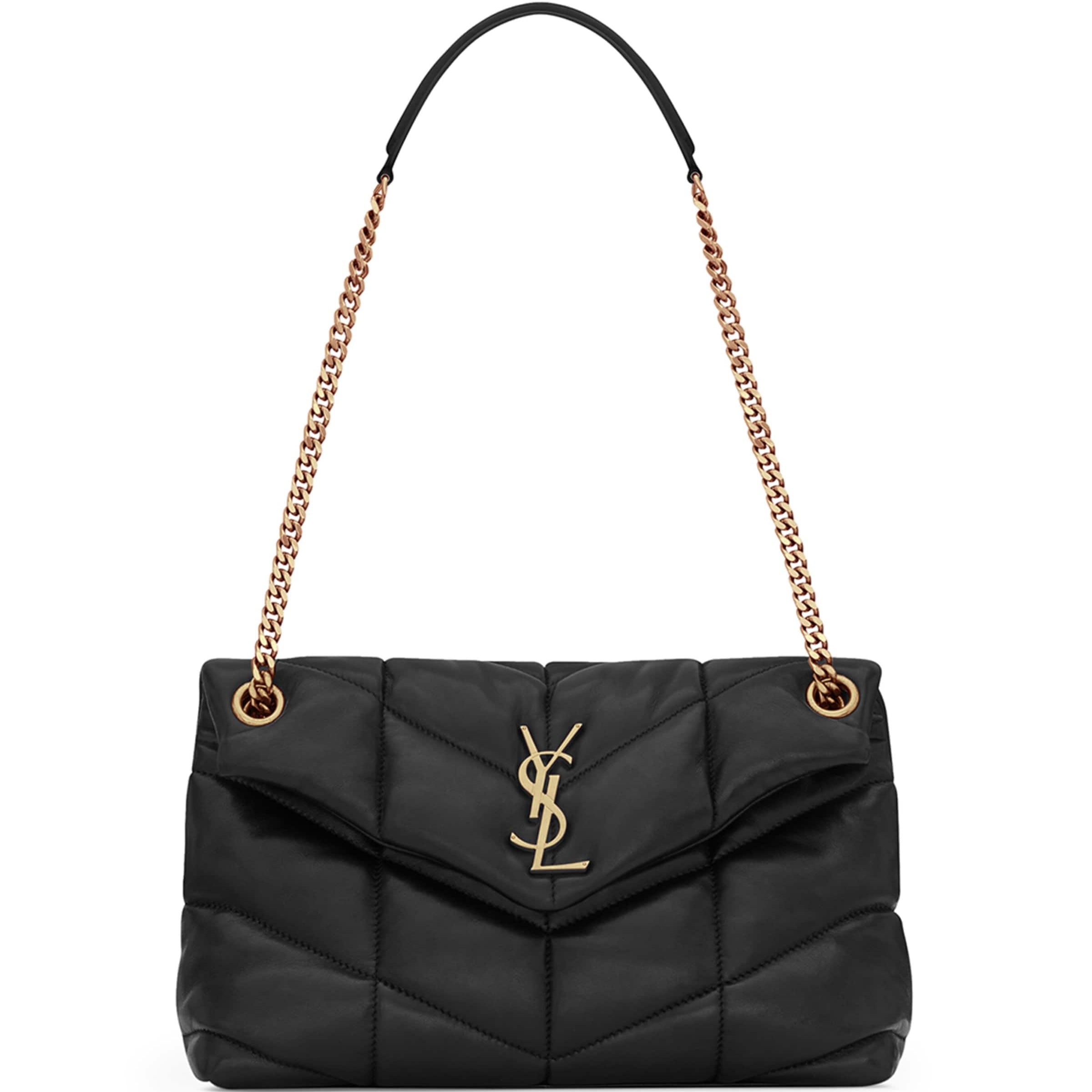 Saint Laurent Black Small Loulou Puffer Shoulder Bag