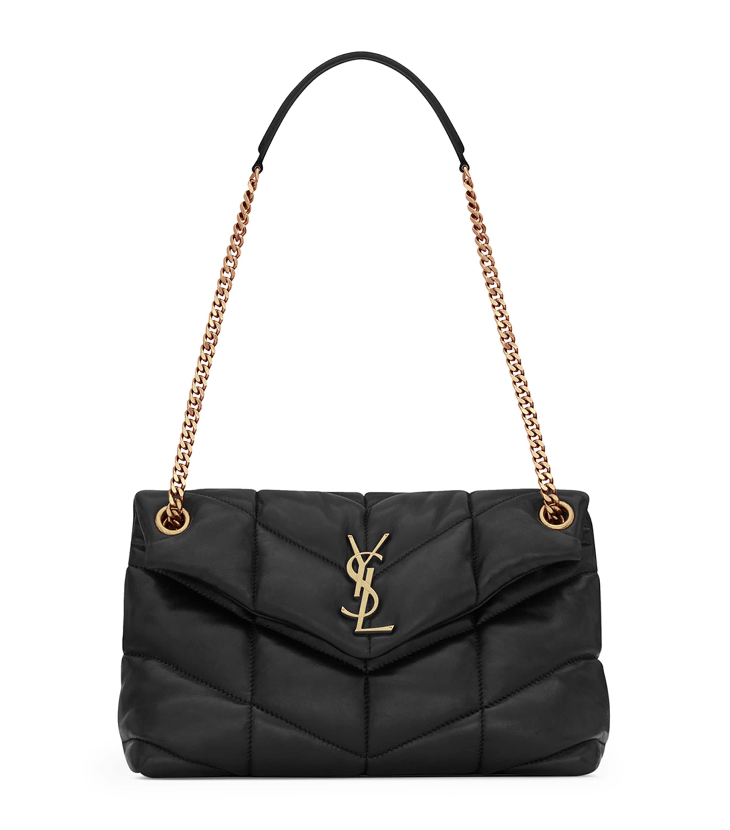 Saint Laurent Black Small Loulou Puffer Shoulder Bag