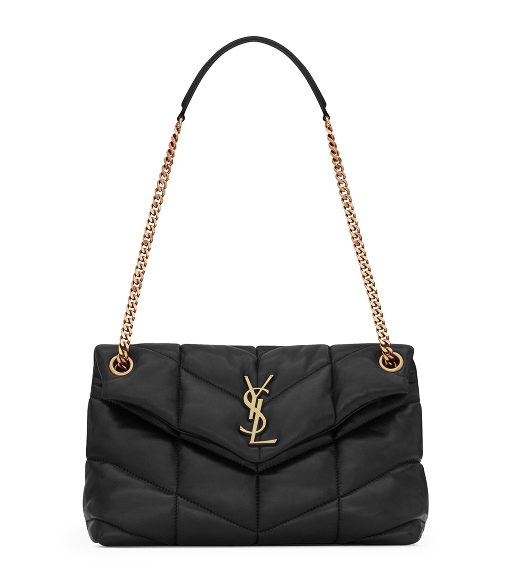 Saint Laurent Black Small Loulou Puffer Shoulder Bag