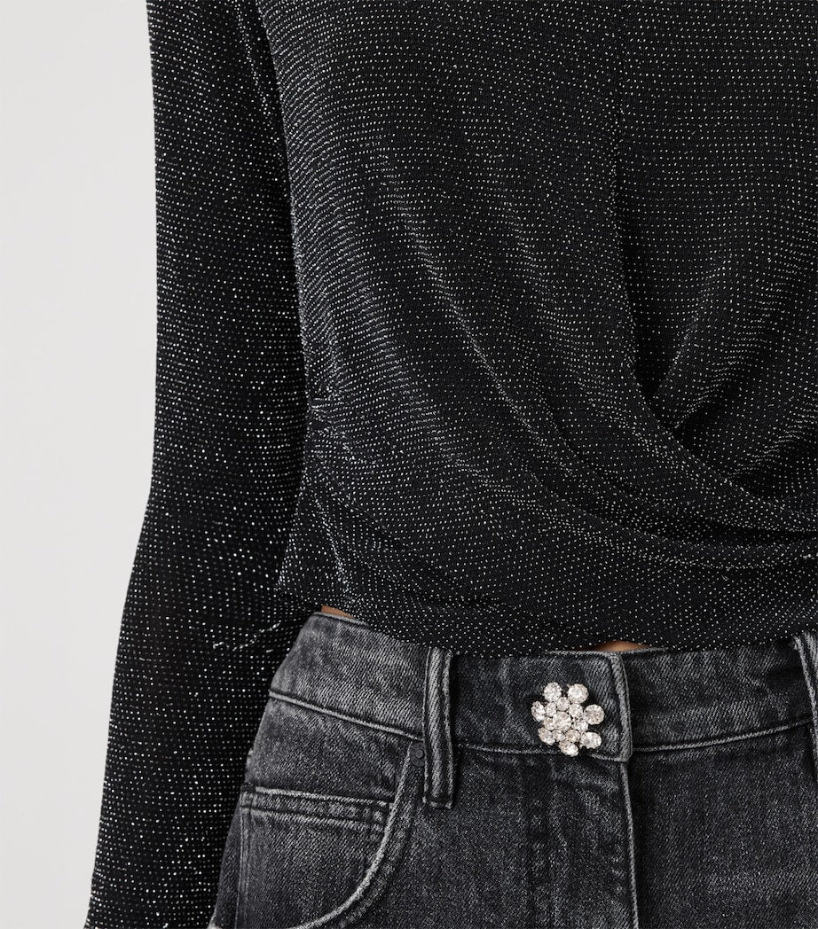 Grey Metallic Skylar Crop Top