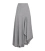 Fabiana Filippi Grey Wool-Blend Asymmetric Midi Skirt
