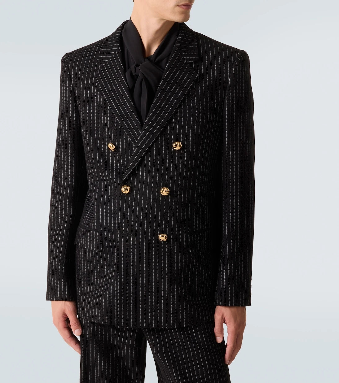 Valentino - Chalk stripe wool and silk blazer