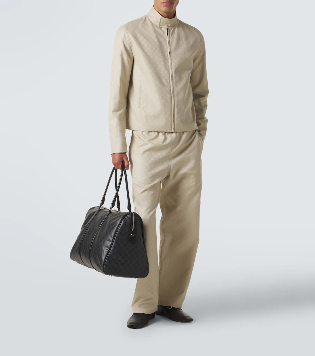 Gucci - GG canvas leather-trimmed duffel bag