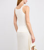 Max Mara White Cotton-Blend Ribbed Tank Top