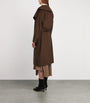 Brown Wool-Cashmere Wrap Coat
