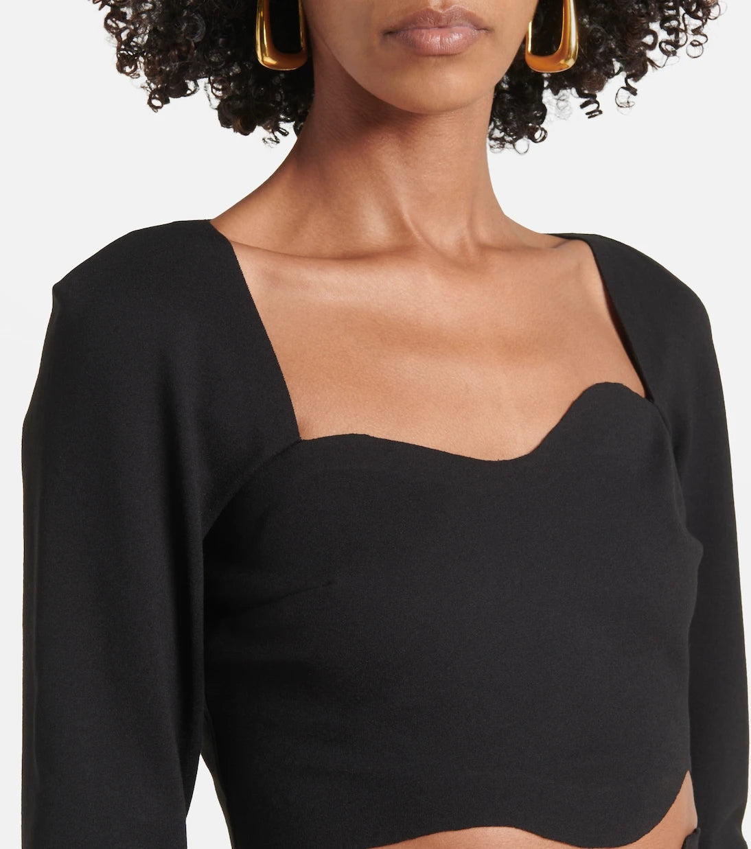 Staud - Corde scalloped crop top