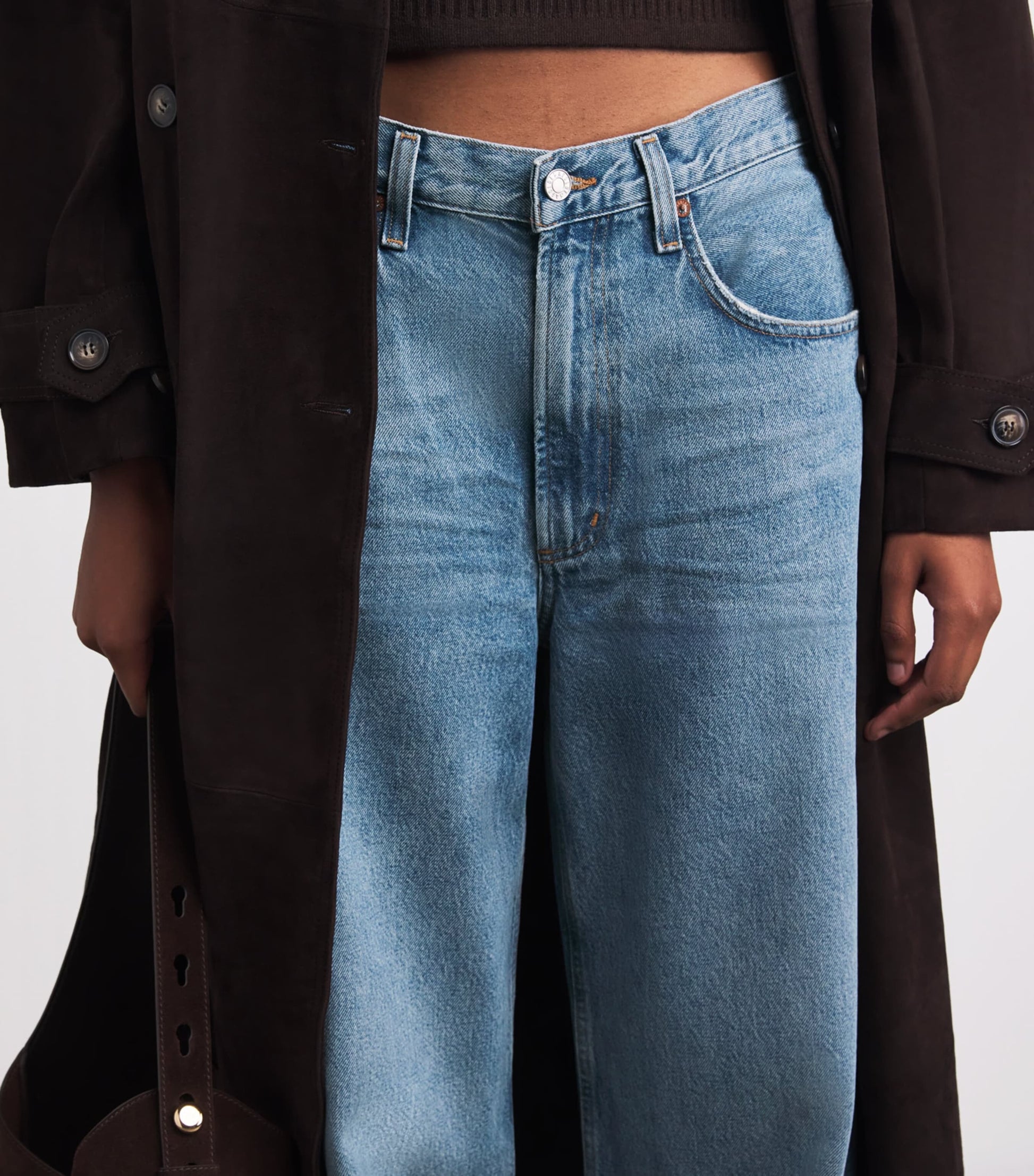 AGOLDE Blue Low Curve Wide-Leg Jeans