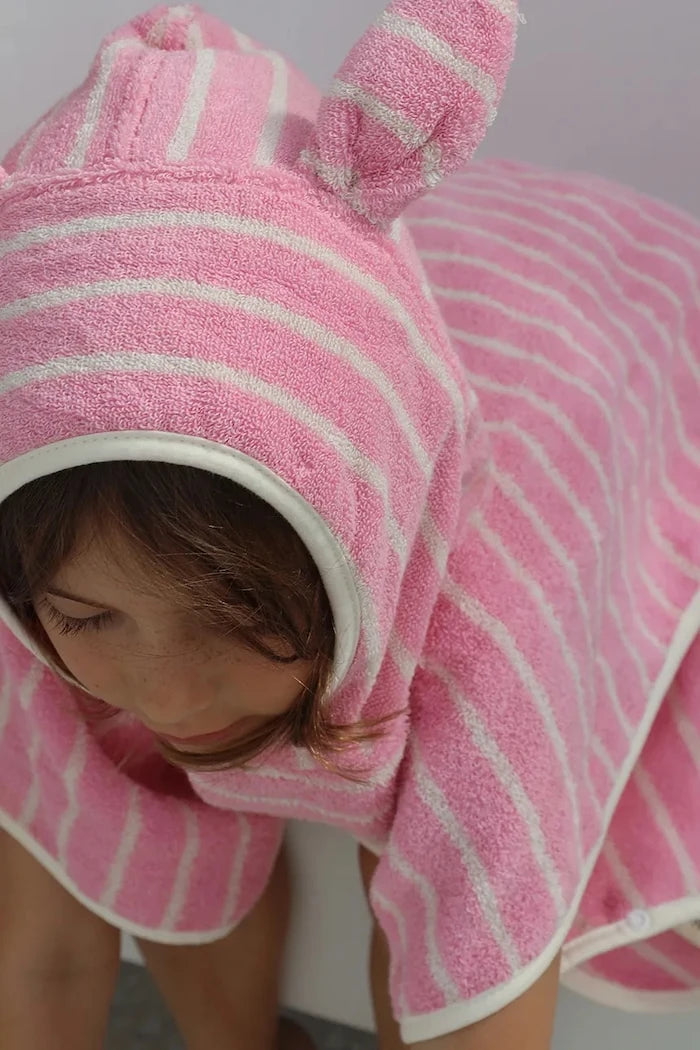 Детска хавлия с качулка SunnyLife Cotton Candy Pink Stripe