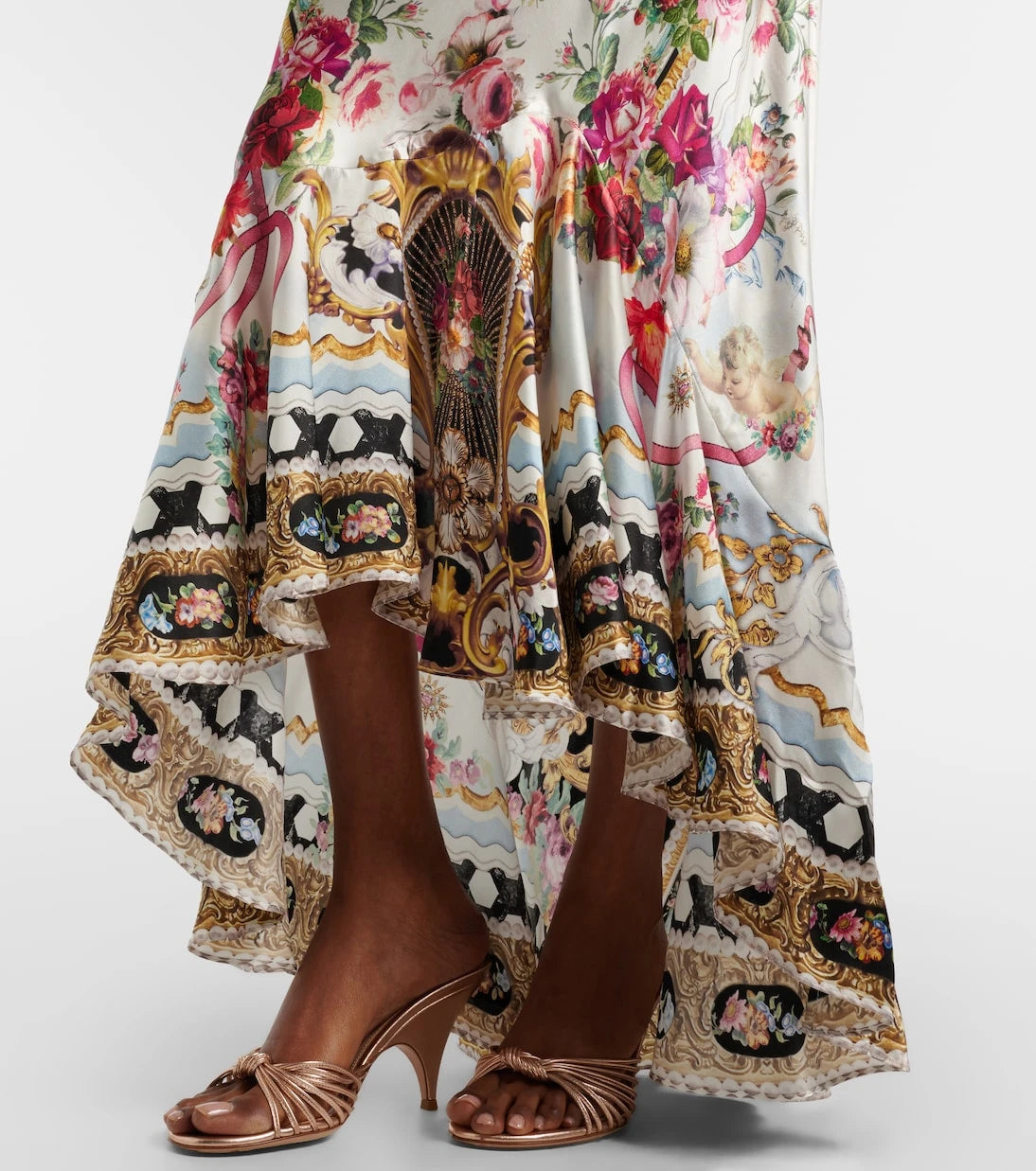 Camilla - Floral silk satin maxi dress