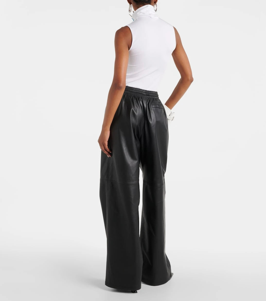 Wardrobe.NYC - بنطال جلدي واسع الساقين