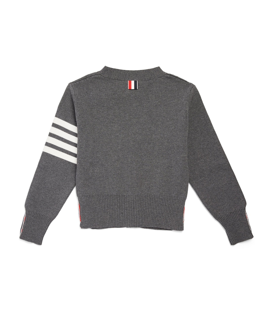 Thom Browne Kids Milano-Stitch 4-Bar Cardigan (2-12 Years)
