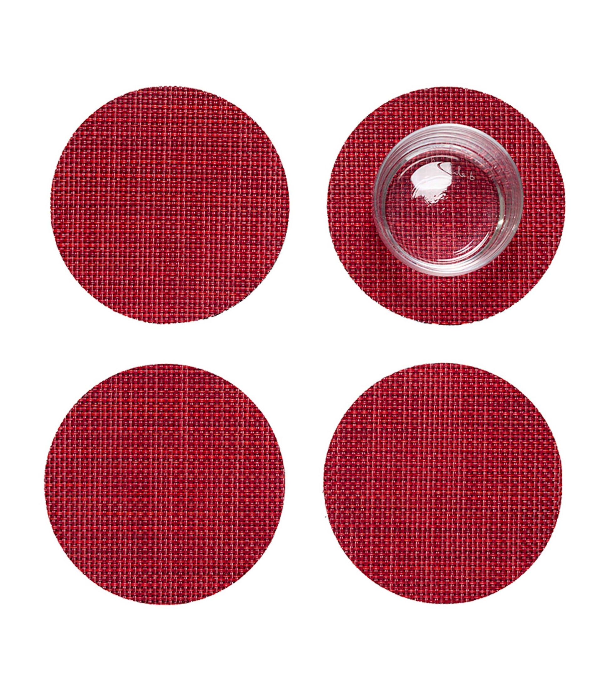 Set of 4 Basketweave Round Coasters (10cm)