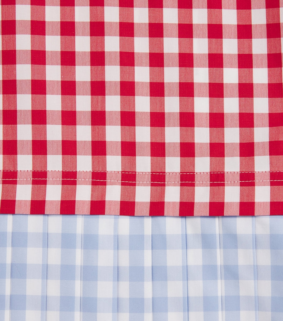 Thom Browne Kids Red Gingham Pleated Dress (2-12 Years)